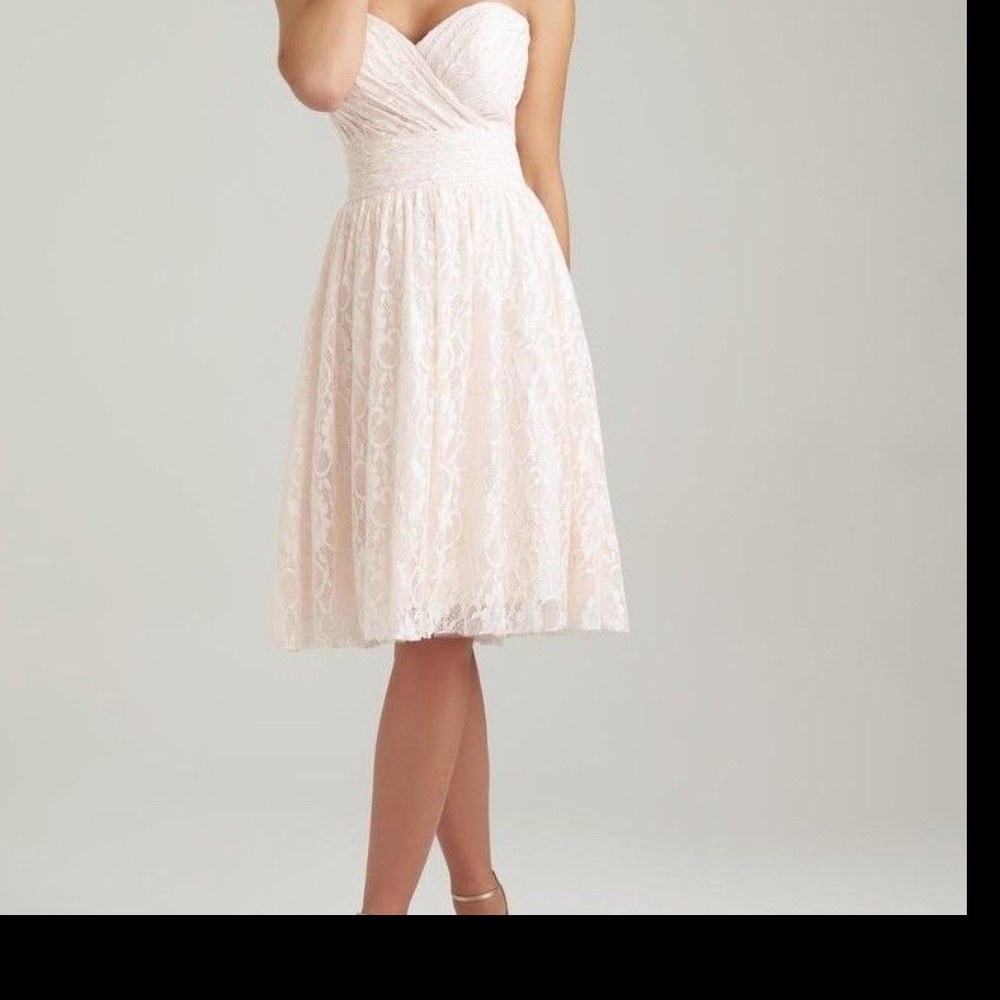 ALLURE BRIDAL Bridesmaids Dress 10 12 Pink Ruched